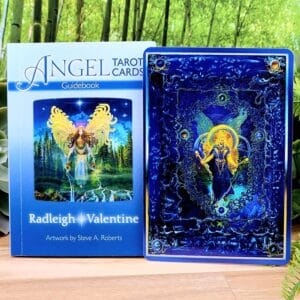 Angel Tarot Cards by Radleigh Valentine - Guidebook and back of cards