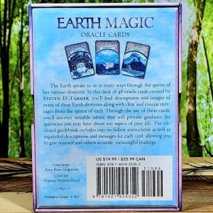 Earth Magic Oracle Cards by Steven Farmer - Back of box