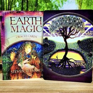 Earth Magic Oracle Cards by Steven Farmer - Guidebook and back of cards