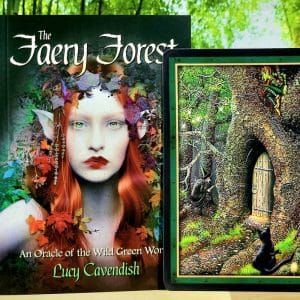 The Faery Forest Oracle Cards by Lucy Cavendish - Guidebook and back of cards