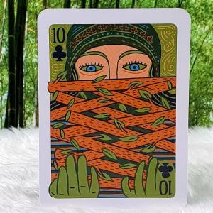 The Illuminated Tarot Divination Cards by Caitlin Keegan - 10 of Clubs - A responsibility or burden