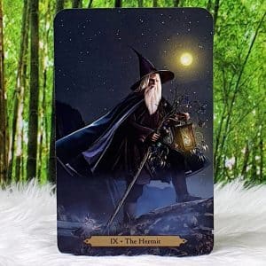 Wizards Tarot Cards by Barbara Moore The Hermit