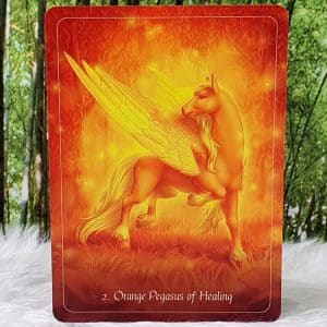 Pegasus Oracle Affirmation Cards by Alana Fairchild Orange Pegasus of Healing