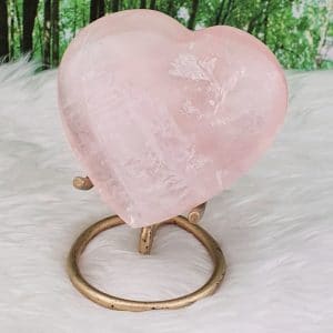 Lovely Rose Quartz Heart and Stand