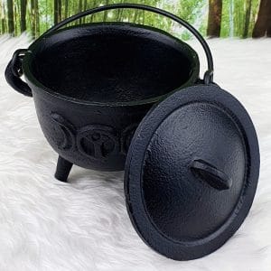 Goddess Cast Iron Cauldron with Lid