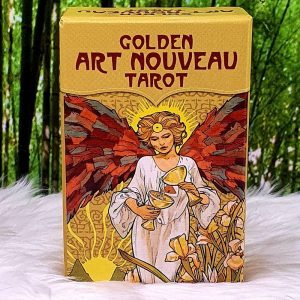 Golden Art Nouveau Tarot Mini Deck by Lunaea Weatherstone Front Cover