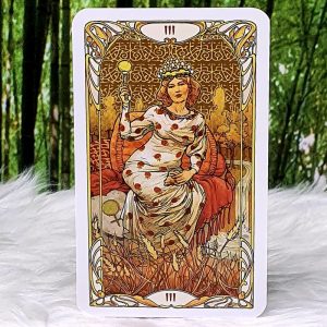 Golden Art Nouveau Tarot Mini Deck by Lunaea Weatherstone The Empress