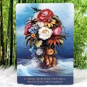 Into the Lonely Woods Oracle Cards by Lucy Cavendish Drink from your own well water your own garden