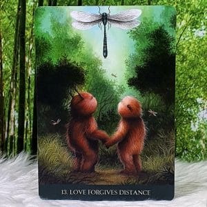 Into the Lonely Woods Oracle Cards by Lucy Cavendish Love forgives distance