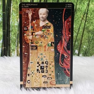 Golden Tarot of Klimt Cards by Gustav Klimt - The Hierophant