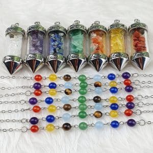 Chakra Energy Pendulum Set pendulums and chains