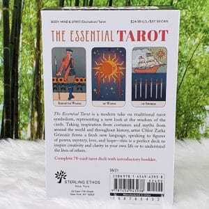 The Essential Tarot Deck and Guidebook by Chloe Zarka Grinsnir - Back Cover