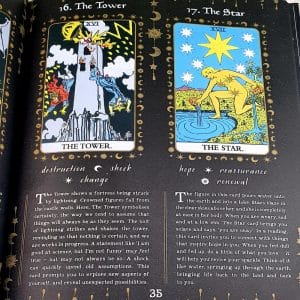 Young Oracle Tarot Book by Suki Ferguson and Ana Novaes - The Tower and The Star