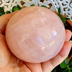 Rose Quartz Crystal Sphere 600g - outside shot