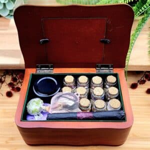 Crystal Cottage Apothecary Kit - The Kit packed into the wooden box