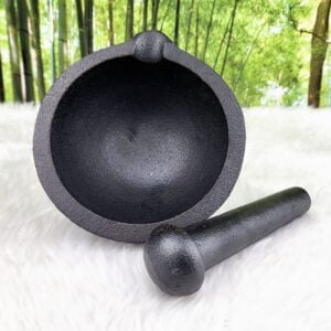 Inside view of mortar and pestle