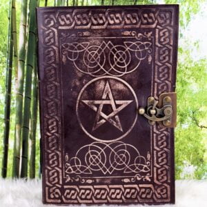 leather bound journals-book of shadows - grimoires - Antique Paper Journal Front Cover