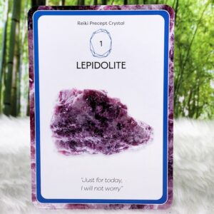 Raise Your Vibes Crystal Cards by Athena Bahri - Lepidolite - Just for today I will not worry