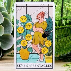 The Seven of Pentacles Card