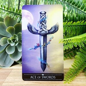 Silver Witchcraft Tarot Cards by Barbara Moore - Ace of Swords