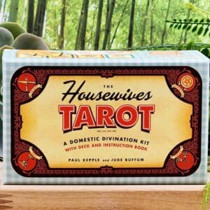 The Housewives Tarot Cards and Guidebook by Paul Kepple and Jude Buffum - Top of Box