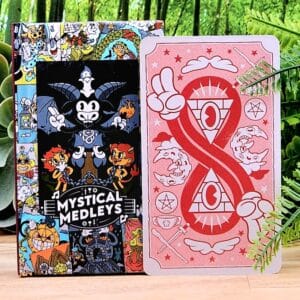 Mystical Medleys Vintage Cartoon Tarot Cards by Gary Hall - Instruction book and back of cards