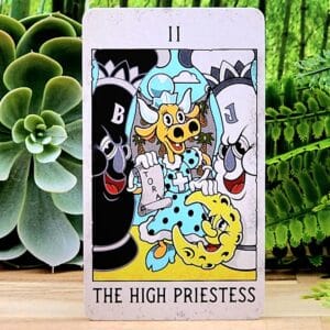 Mystical Medleys Vintage Cartoon Tarot Cards by Gary Hall - The High Priestess