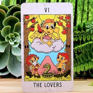 Mystical Medleys Vintage Cartoon Tarot Cards by Gary Hall - The Lovers