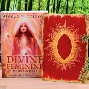 The Divine Feminine Oracle Cards by Meggan Watterson - Guidebook and back of cards