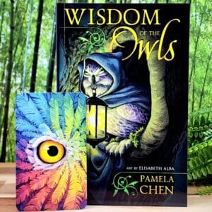 Tarot of the Owls by Pamela Chen - Guidebook and back of cards