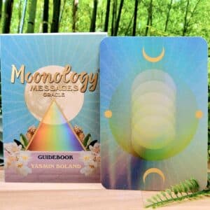 Moonology Messages Oracle Cards by Yasmin Boland - Guidebook and back of cards