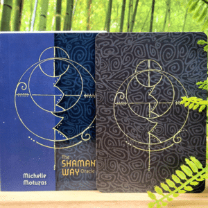 The Shaman's Way oracle Cards by Michelle Motuzas - guidebook and back of cards