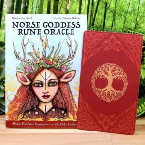 Norse Goddess Rune Oracle Cards by Rebecca Joy Stark - Guidebook and back of cards