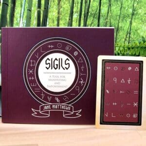 Sigils - A tool for Manifestation and Empowerment by Jane Matthews - Guidebook and back of cards