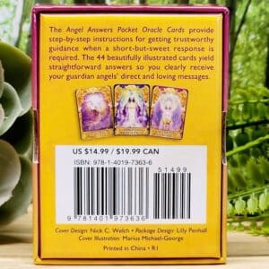 Angel Answers Pocket Oracle Cards by Radleigh Valentine - Back Cover