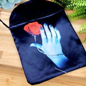 Satin Hand and Rose Tarot Bag - Front of bag