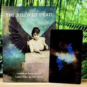 The Beloved Dead Oracle Cards by Carrie Paris and Tina Hardt - Guidebook and back of cards