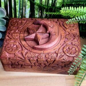 Moon and stars wooden box