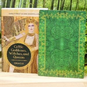 Celtic Goddesses, Witches, and Queens Oracle Cards by Danu Forest - Guidebook and back of cards