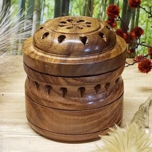 Wooden Incense Cone Burners - Round Burner