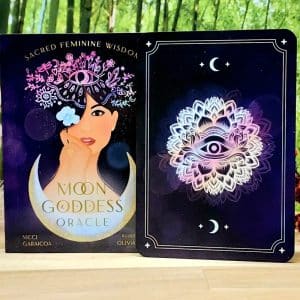 Moon Goddess Oracle Cards by Nicci Garaicoa - Guidebook and back of cards