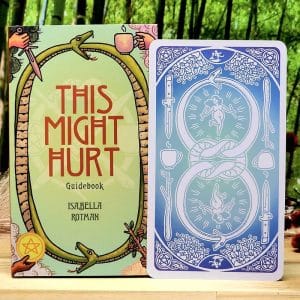 This Might Hurt Tarot Deck by Isabella Rotman - Guidebook and back of cards