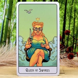 This Might Hurt Tarot Deck by Isabella Rotman - Queen of Swords