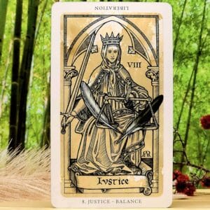 The Medieval Feathers Tarot Cards by Jay R Rivera - Justice - Balance