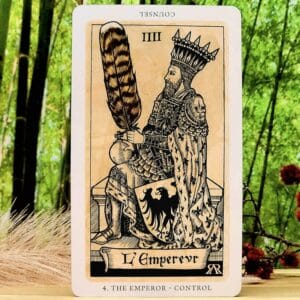 The Medieval Feathers Tarot Cards by Jay R Rivera - The Emperor - Control