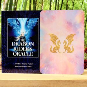 The Dragon Riders Oracle Deck by Christine Arana Fader - Guidebook and back of cards