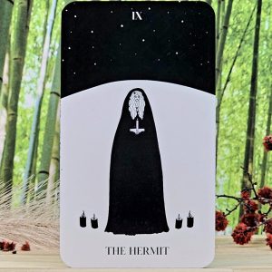 Black Violet Tarot Cards by Heidi Phelps - The Hermit