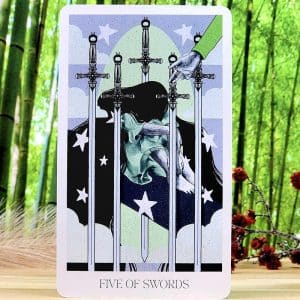 Nova Witch Tarot Cards by Suki Ferguson - Five of Swords