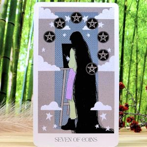 Nova Witch Tarot Cards by Suki Ferguson - Seven of Coins