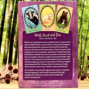 Wing, Hoof and Paw Oracle Cards by Angi Sullins - Back Cover